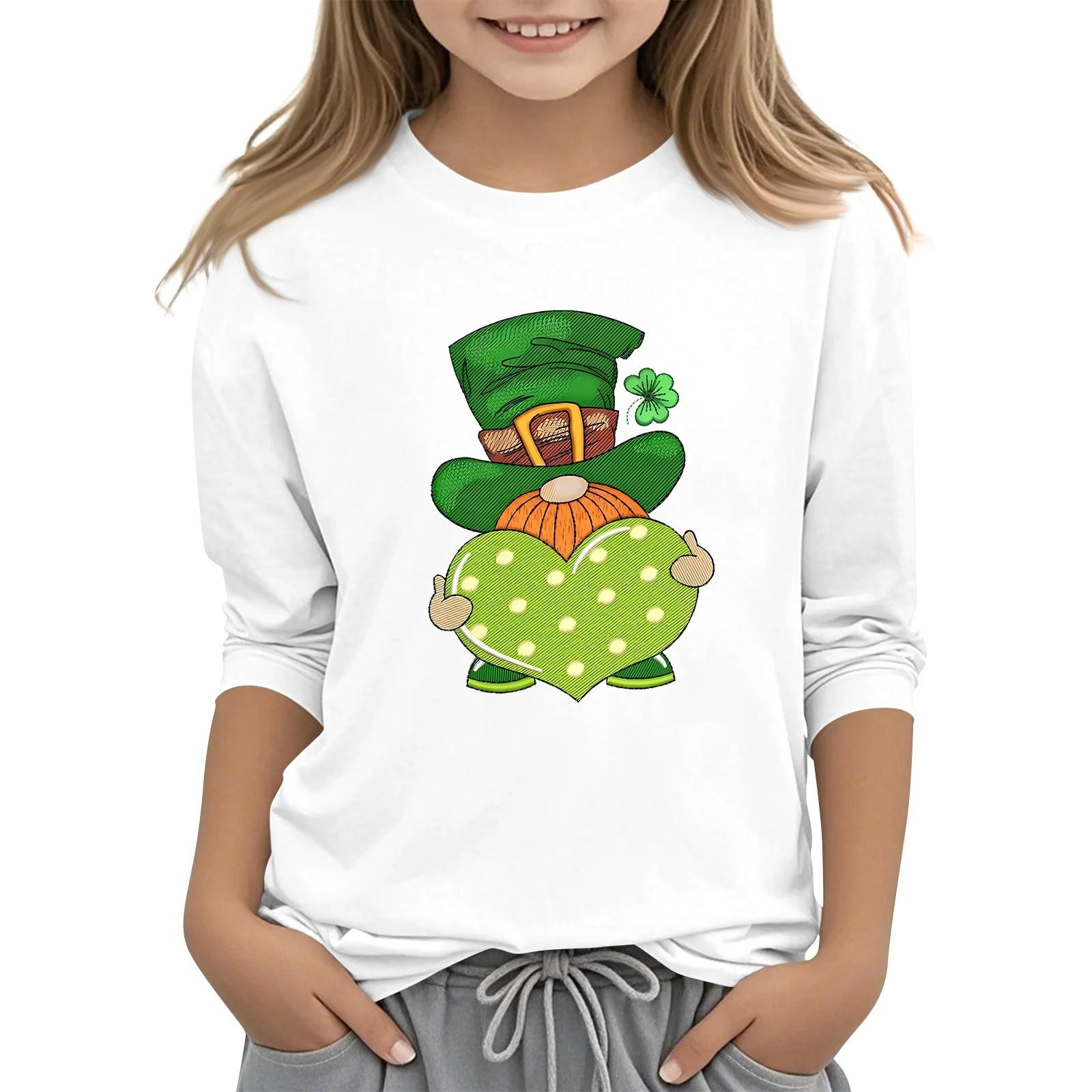 

Детская повседневная футболка с принтом в виде воротника с надписью «Св. Патрик» и рукавами длиной 7 минут 140 белый