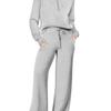 Autumn/Winter Casual Sports Set: Zipper Sweatshirt & Wide Leg Pants