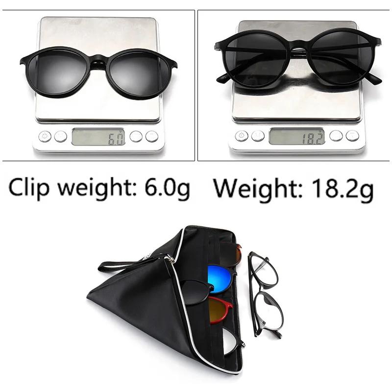 6 In 1 Men Optical Magnetic Sunglasses Clip Magnet Clip On Sunglasses Polaroid Clip On Sun Glasses With Box