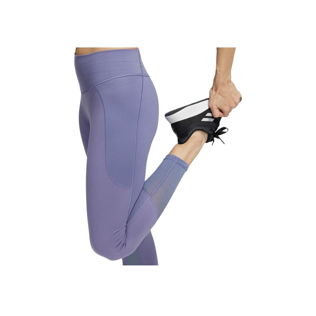 Adidas 7/8 Yoga Power Mesh Training Pants Women Bottoms Purple GR8097