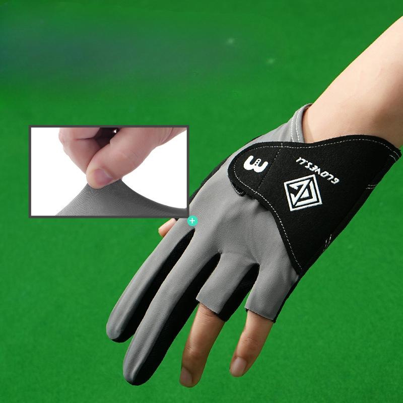 Durable Comfortable Single Anti Slip Half Finger Lightweight Snooker Sweat Wicking Fishing Gloves for Both Men and Women