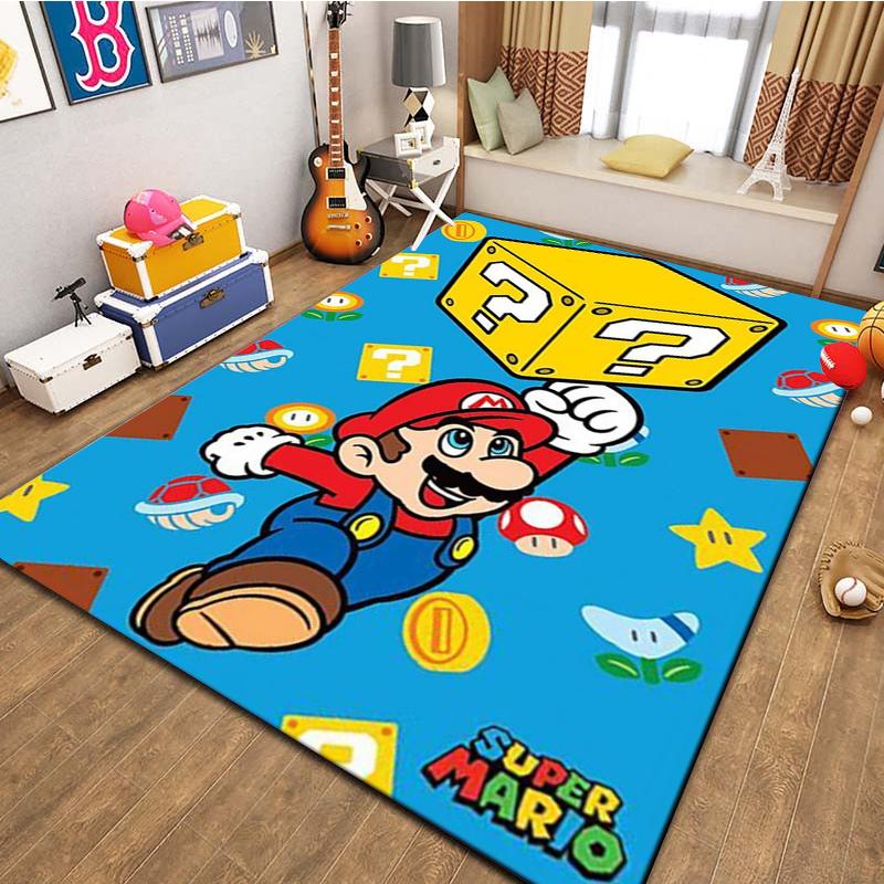 3D Cartoon Super Mario Bros Game HD Rug Area Carpet for Living Room Kids Bedroom Sofa Kitchen Decorate Child Non-slip Floor Mats