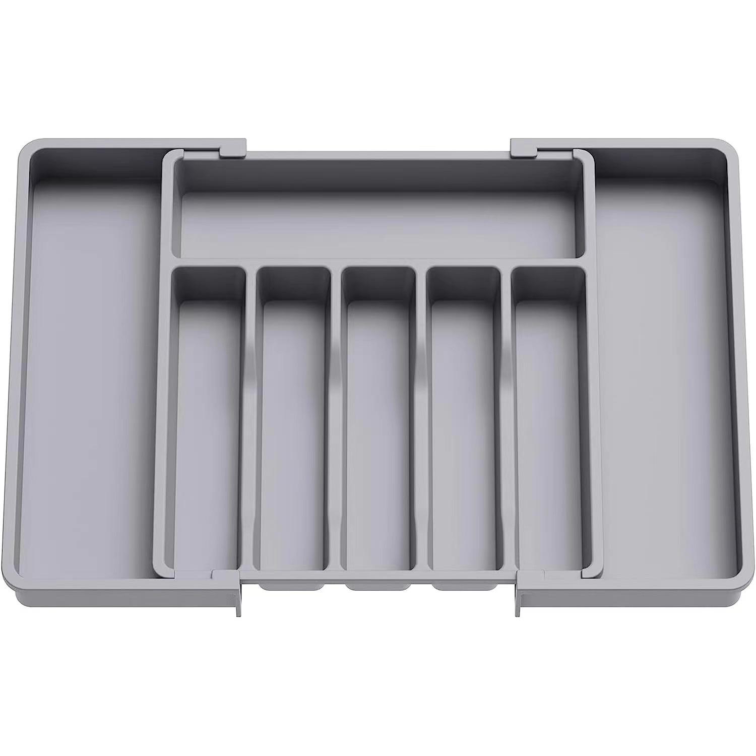

Kitchen Drawer Utensil Organizer Box, 8-compartment Large Capacity Storage Box, Knife, Fork, Spoon, And Utensil Divider сірий колір