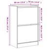 Shoe Cabinet Smoked Oak Finish 60 x 34 x 96.5 cm Particleboard