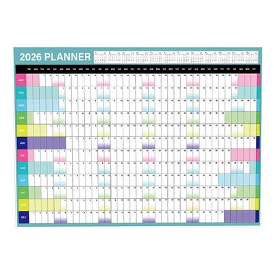2026 Full Year Wall Calendar Calendar 2026 Calendar For Home School Work Study Paper Folded Refrigerator Calendar 2026