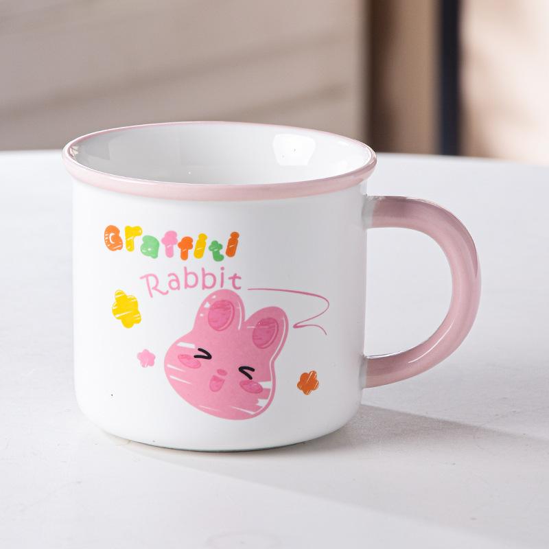 Retro High Value Ceramic Cartoon Cup Home Office Water Cup Cute Men and Women Coffee Cup Mug Gift