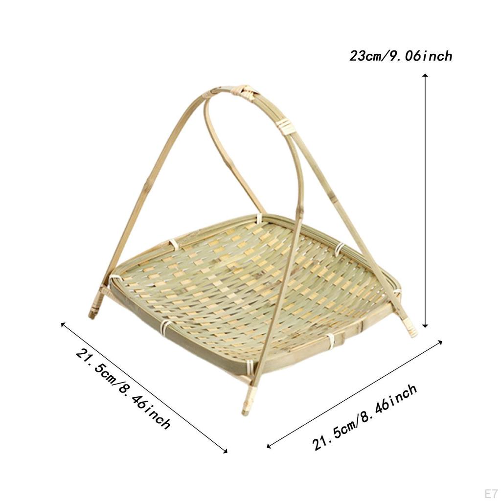 Bamboo Woven Basket ,Kitchen Counter Organizing ,Portable, Fruit Food Vegetable Storage for