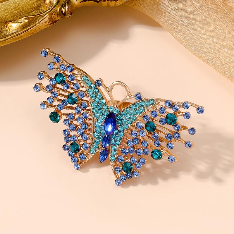 French Vintage Court-Style Rhinestone Butterfly Ring for Women | High-End Design with Trendy Crystal Accents