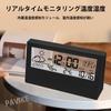 PAVIKE Desk Clock Alarm Clock Digital Clock with Temperature and Humidity Display, Large Screen, Easy-to-Read Calendar, Transparent, 13cm7cm3cm,