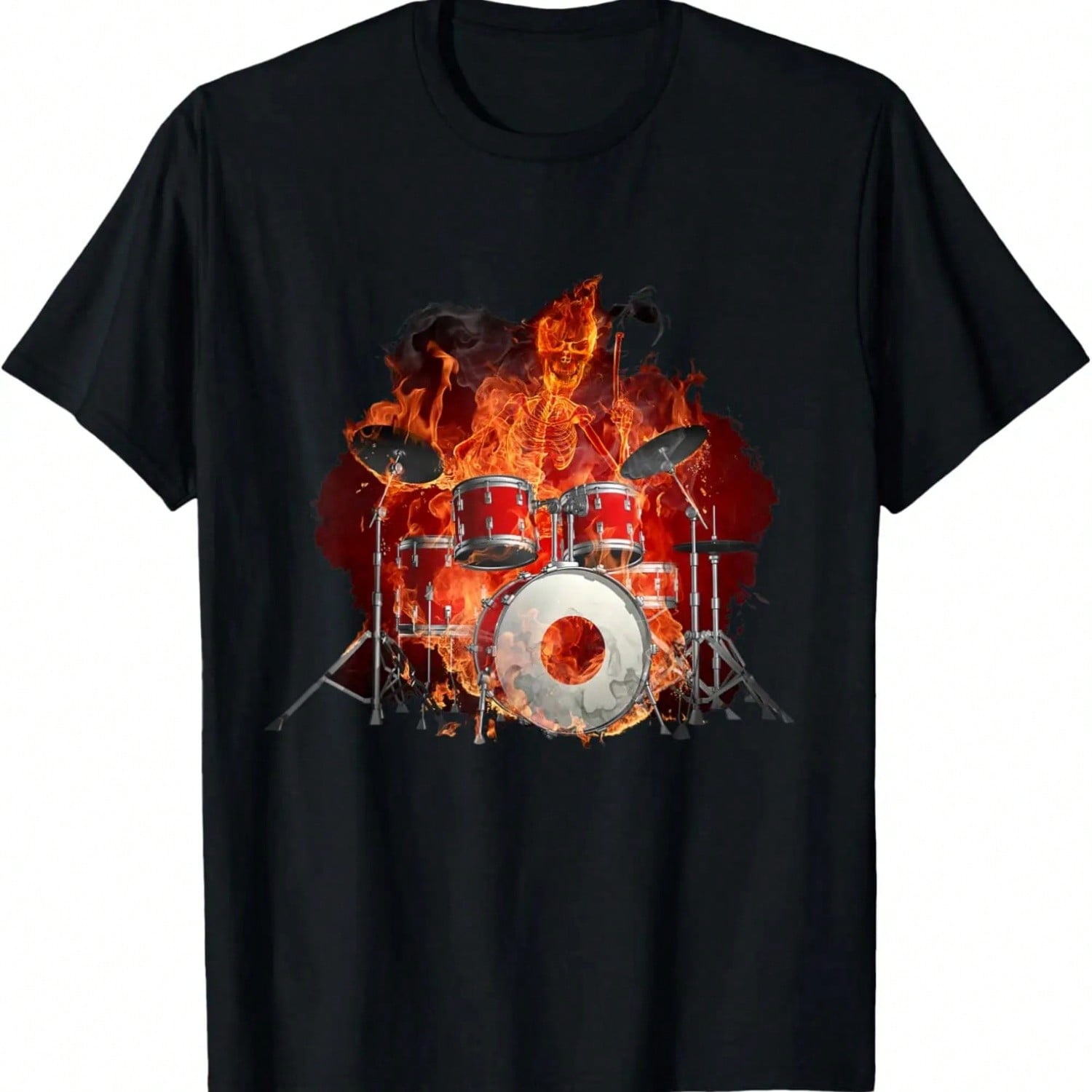 Musician Dummer Gift Idea I Destroy Silence Drums T-Shirt S