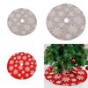 Luxurious Red Snowflake Christmas Tree Skirt In Soft Plush For Festive Celebration