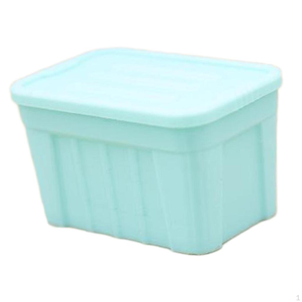 1/12 Miniature Storage Box with Lid Craft Diorama Scenery Ornament, Mini Organizer for DIY