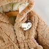 Cappotto Felpa con Cappuccio Peluche Ricamato Gatto Cartone Animato per Bambine – Trapuntato in Ecopelliccia per Autunno/Inverno