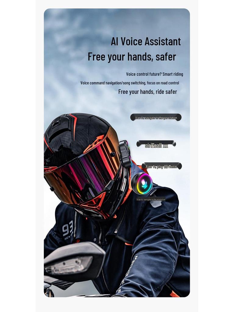 Y13 Bluetooth Motorcycle Helmet Headset - Waterproof, Noise Reduction, High Sound Quality Riding Gear.