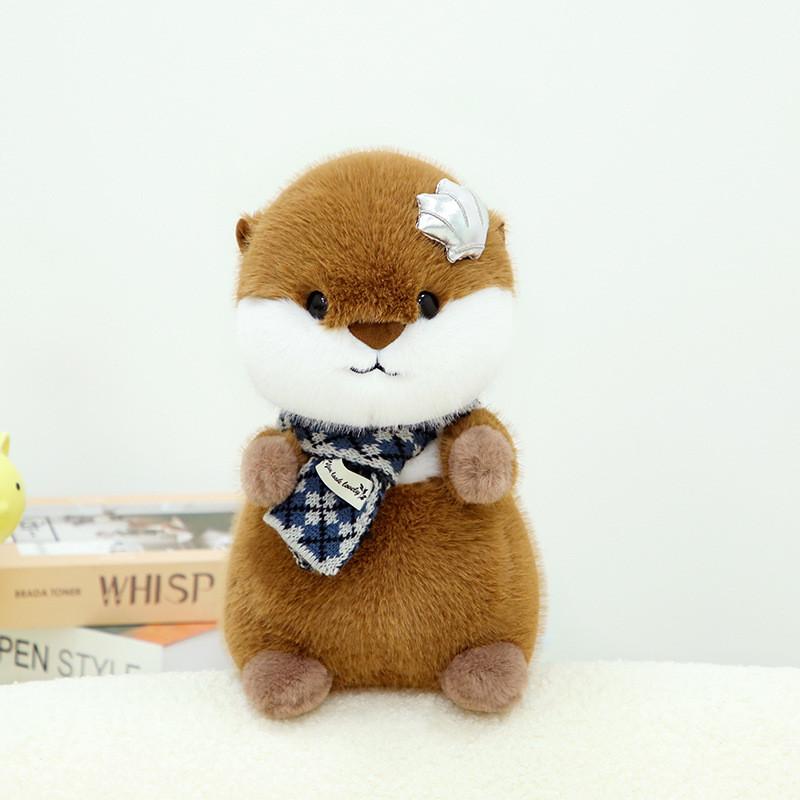 

Soft Cute Scarf Otter Plush Toy Apply Children Birthday Gift And Decoration Room синий