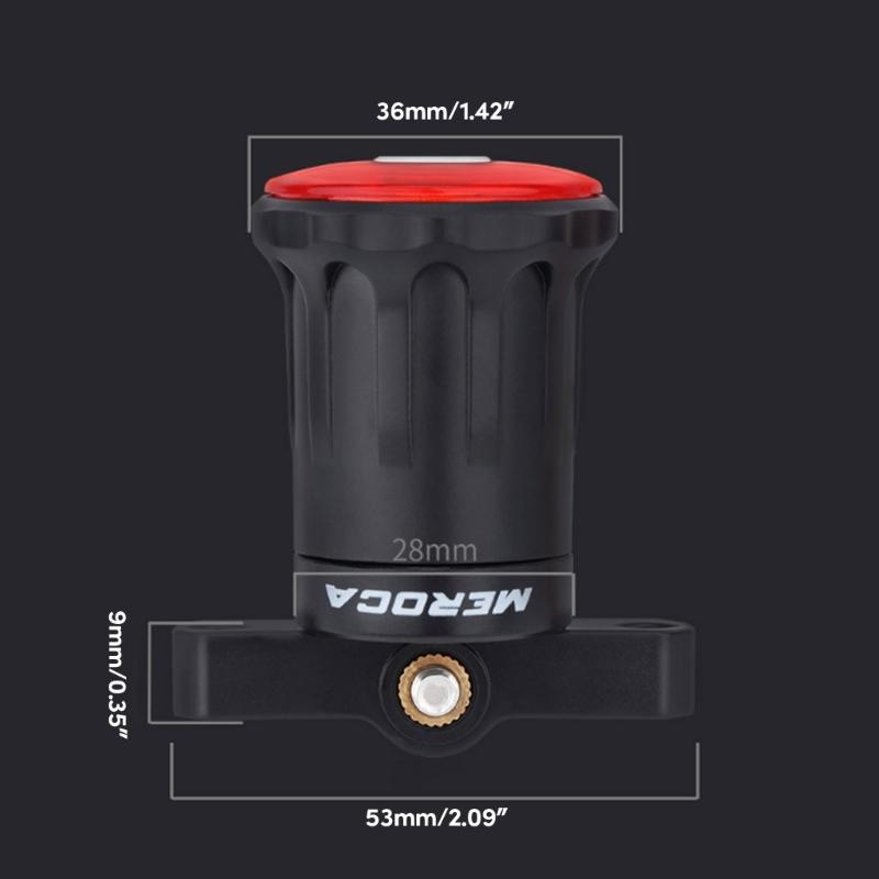 IPX6 Bike Intelligent Sensor Flashlight Smart Bikes Tail Light 7 Light Modes Quick Release Back Brake Night Riding Light