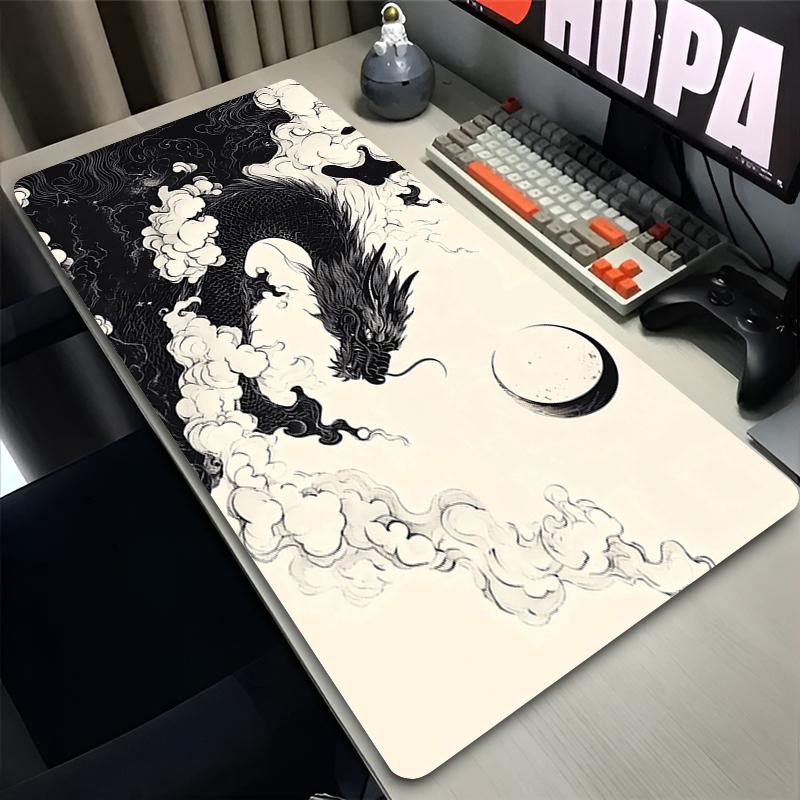 Hot Selling Black Mouse Pad Esports Gamer Desk Mat Dragon In The Cloud Mousepad Computer Acessories Non Slip Gaming Keyboard Mat