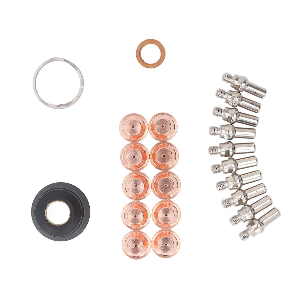 23PCS Set Plasma Cutter Consumables Plasma Cutting Nozzle Electrode Shield Cup and Ring