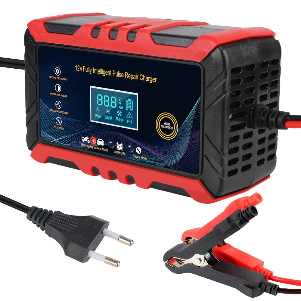 

Интеллектуальное обнаружение 100 В/240 В вход 12 В 6 А быстрая зарядка импульсный ремонт 90 Вт автомобильные зарядные устройства для свинцово-кислотных аккумуляторов EU Plug