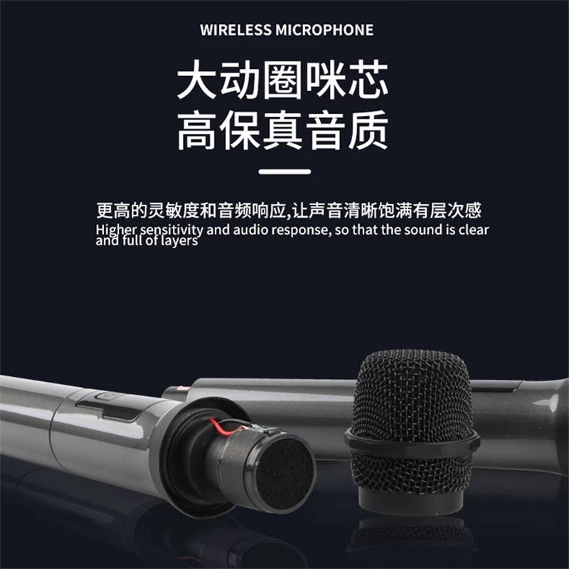 Wireless Microphone 2 Channels UHF Fixed Frequency Handheld Mic Mic Phone For Party Karaoke Professional Church Show Meeting