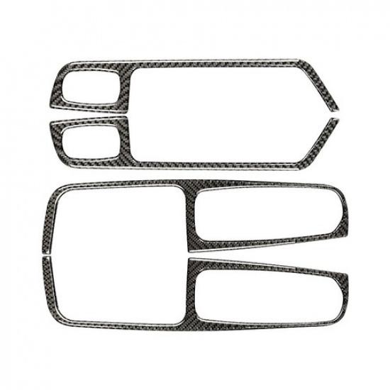 Carbon Fiber Window Switch Button Panel Frame Cover Trim For Porsche Macan 14-21