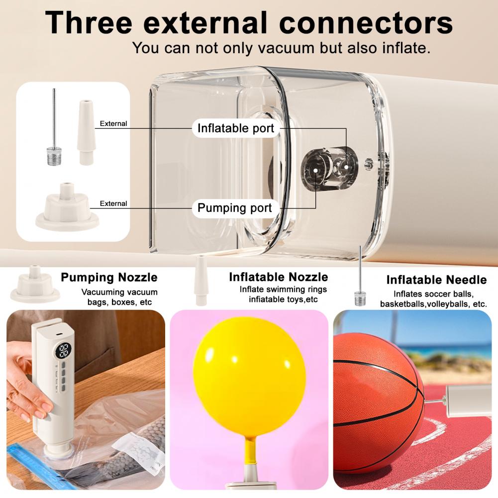 Cordless Mini Vacuum Sealer Digital Display Strong Suction Easy To Use Multi-purpose Heat Sealer Rechargeable Food Bag Sealer