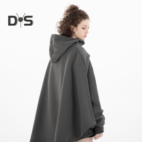Unisex Hoodie Fake Two-piece Poncho Multi-Layered Irregular Design Thick High Collar Mechanical Style Hoodie Long-Sleeved Daily Sports Street Wear