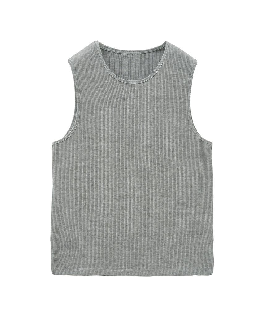 BIG UNION Loose Fit Ribbed Sleeveless (Gray)