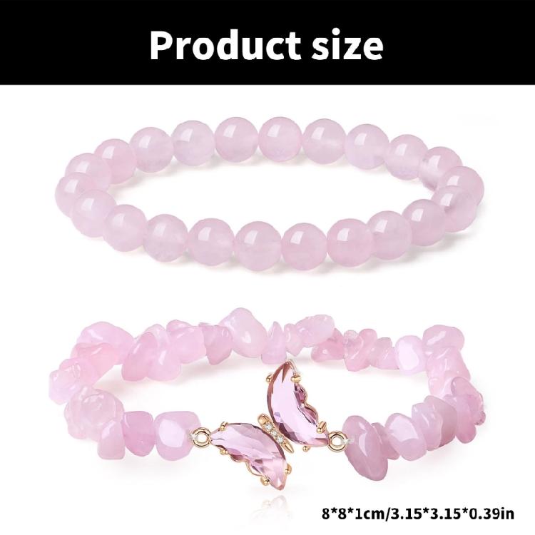 Conjunto de Pulseiras de Cristal Borboleta Moderno Pulseira de Pulso Borboleta com Contas de Cristal Chique Joia Versátil para Festas e Encontros