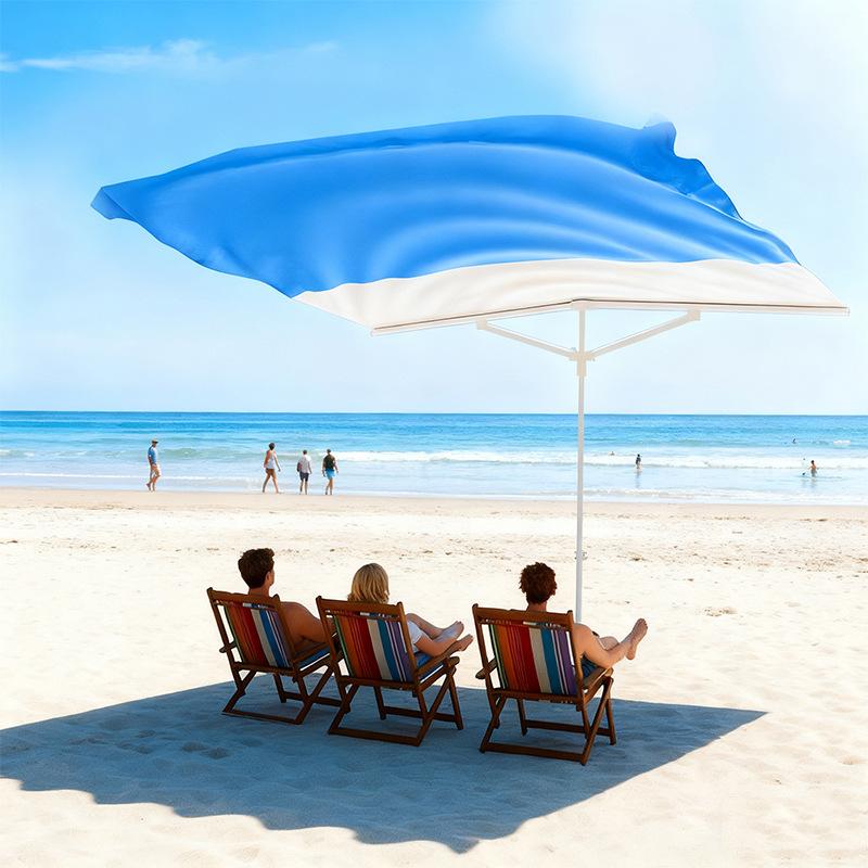 Auvent de Parasol de Plage Coupe-Vent Bloquant les UV à Ouverture Rapide, Tente de Camping Portable pour Usage Extérieur