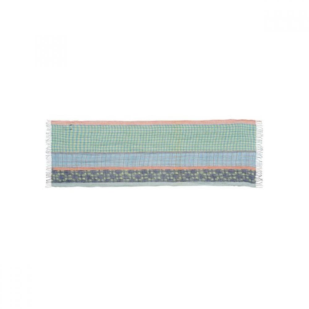 Furina Light Linen 100  Art Check Scarf Green