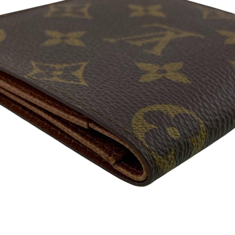 LOUIS VUITTON M60905 Vintage Bifold Wallet, Billfold, Card Case, Pass Case Monogram Monogram Portovie Cult Bleu Bill Compartment Brown Monogram Used
