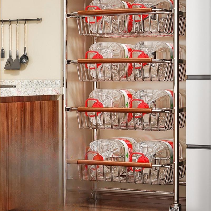 Kitchen Storage Shelf Modern Sliding Racks Corner Organization Rack Multifunctional Shelves Organizers Kitchens Accessories