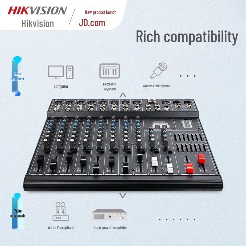 Hikvision Professional 8-Channel Audio Mixer (CN version)