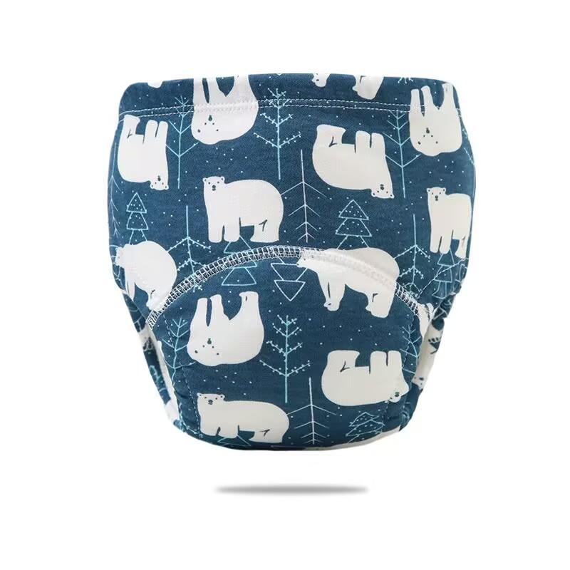 

6-слойные водонепроницаемые многоразовые хлопковые детские тренировочные штаны, детские шорты, нижнее белье, тканевые детские подгузники, подгузники, трусики для смены подгузников 90