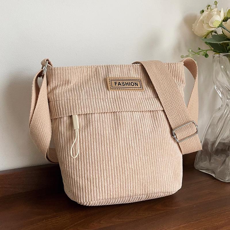 Stilvolle Damen Cord Umhängetasche - Lässige Outdoor Campus Kleine Quadratische Tasche