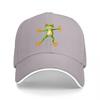 Green Frog Embroidered Black Baseball Cap Adjustable Fit Outdoor Fashion Hat Casual Streetwear Accessory for Men and Women