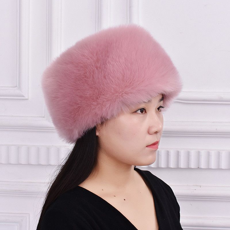 Winter Mink Cotton Hat for Men and Women Fox Fur Hat Imitation Rabbit Fur Thick Warm Dome Mongolian Hat