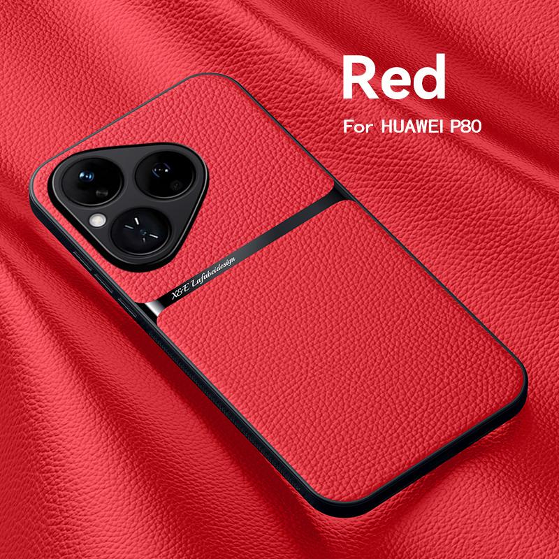 Luxury Car Grade High Magnetic Holder Leather Case For Huawei Pura80 Pro Silicone Protective For Pura80 Ultra Back Cover
