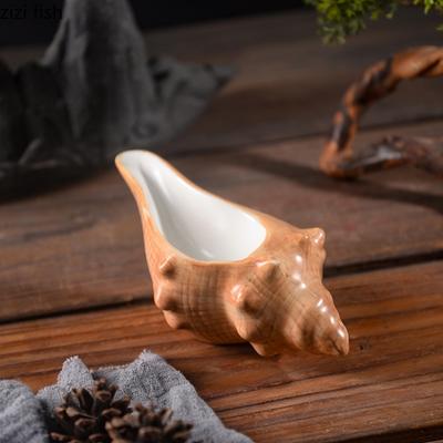 Besonderes Keramikgeschirr Muschelteller Muschelschale Dessertteller Dim Sum Gericht Sashimi Platte Speiseteller Obstschale Snacktablett