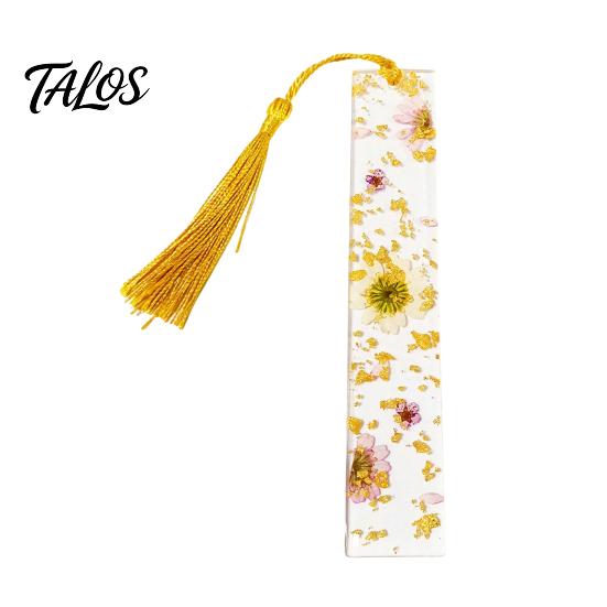 Aesthetic Page Holders Dried Flower Resin Bookmarks with Tassels, Double-Sided Magnetic Birthday Gift for Readers Book Lovers Friends, Pretty