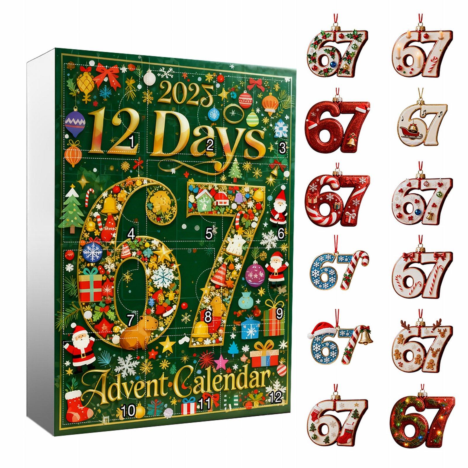 

2D, 12-piece Draw Box Christmas Children s Gift, Countdown Calendar One Size