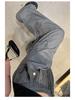 Women's American Spicy Girl Cargo Drawstring Wide Leg Casual Pants - Spring Loose Straight Leg Floor-Length Trousers