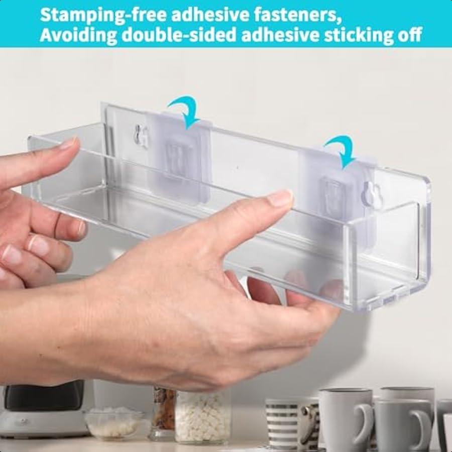 Acrylic Spice Rack Attached To the Wall for Kitchen Cabinet Doors or Hanging Spice Rack RV Spice Rack Hook and Loop Bid Farewel