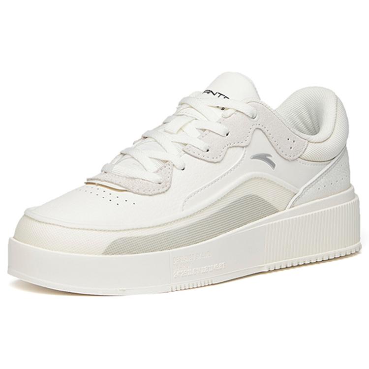 Anta Life Collection Abrasion Resistant Breathable Low top Skateboard Shoes Women's White Gray 922148031-1