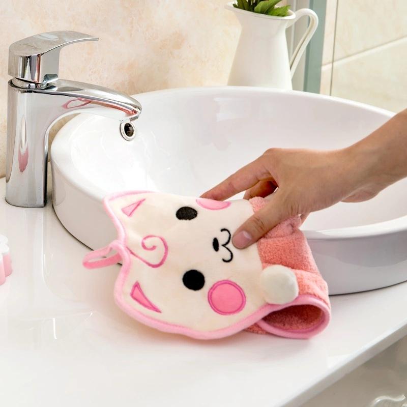 1PC Cute Cartoon Towel Kitchen Hanging Water Towel Dishcloths Hand Towel