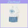 Cartoon Boys Summer Cotton Short Sleeve T Shirt And Shorts Set For Kids Ages 3 To 8