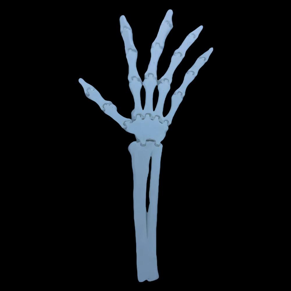 2KS Hrozné PLA 3D tištěné ozdoby lebky 7 barev umělá simulovaná kostra dlaň Halloweenská lebka ruka stolní ozdoba