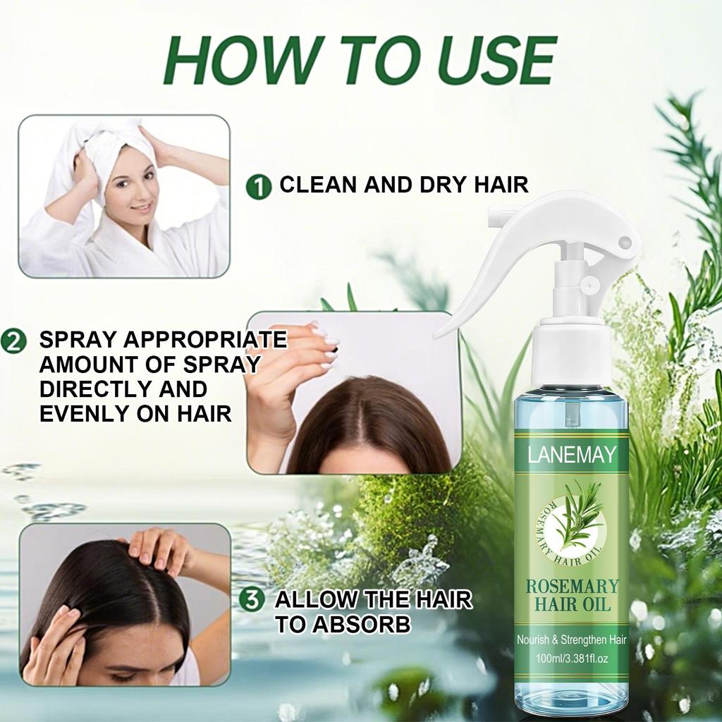 Rosemary Hair Oil-Deeplymoisturize The Hair,Preventing The Ends From Becoming Dry-Suitable For All Hair Types, 100ml