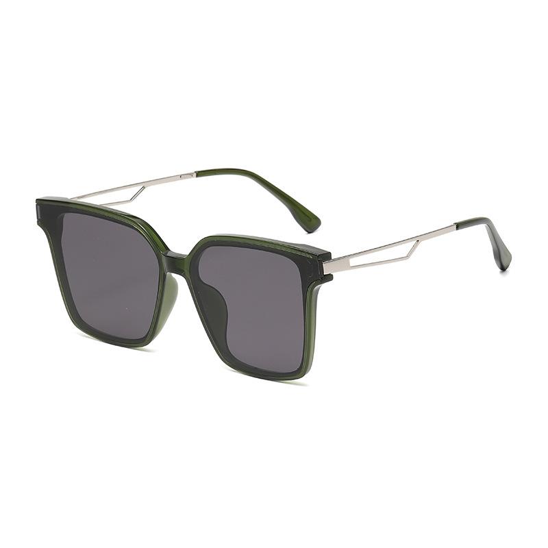 

Модные солнцезащитные очки в большой оправе, женские солнцезащитные очки с защитой от ультрафиолета и металлической пластиной, мужские поляризационные солнцезащитные очки с защитой от солнца